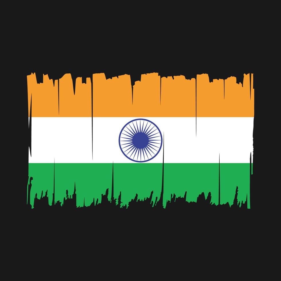 ilustração vetorial escova bandeira índia vetor