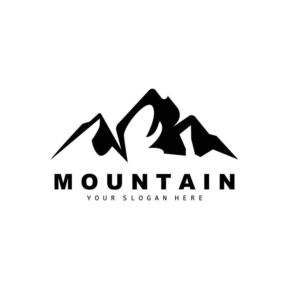 design de logotipo de montanha, lugar vetorial para caminhante de amantes da natureza vetor