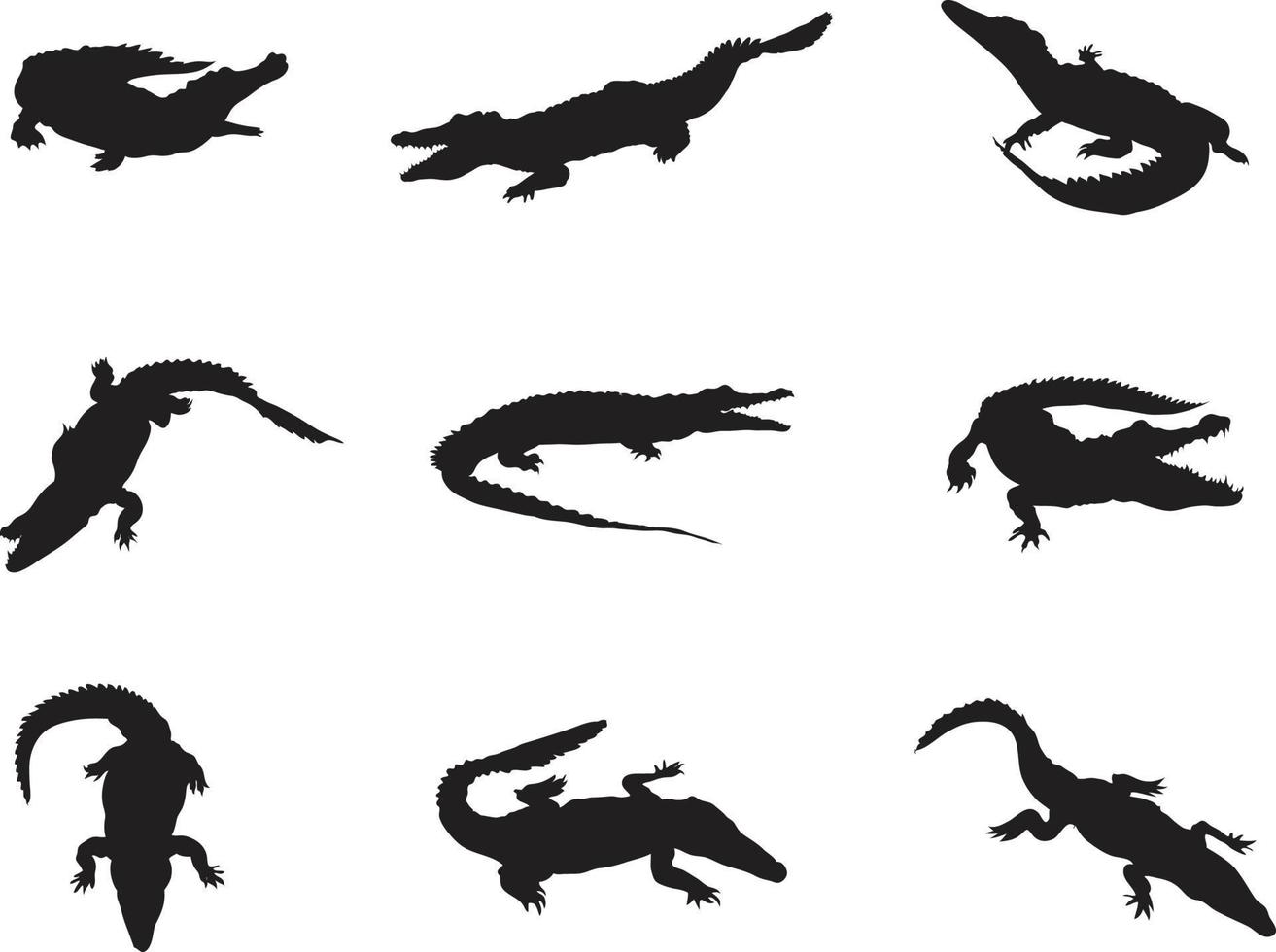 uma coleção de vetores de crocodilos