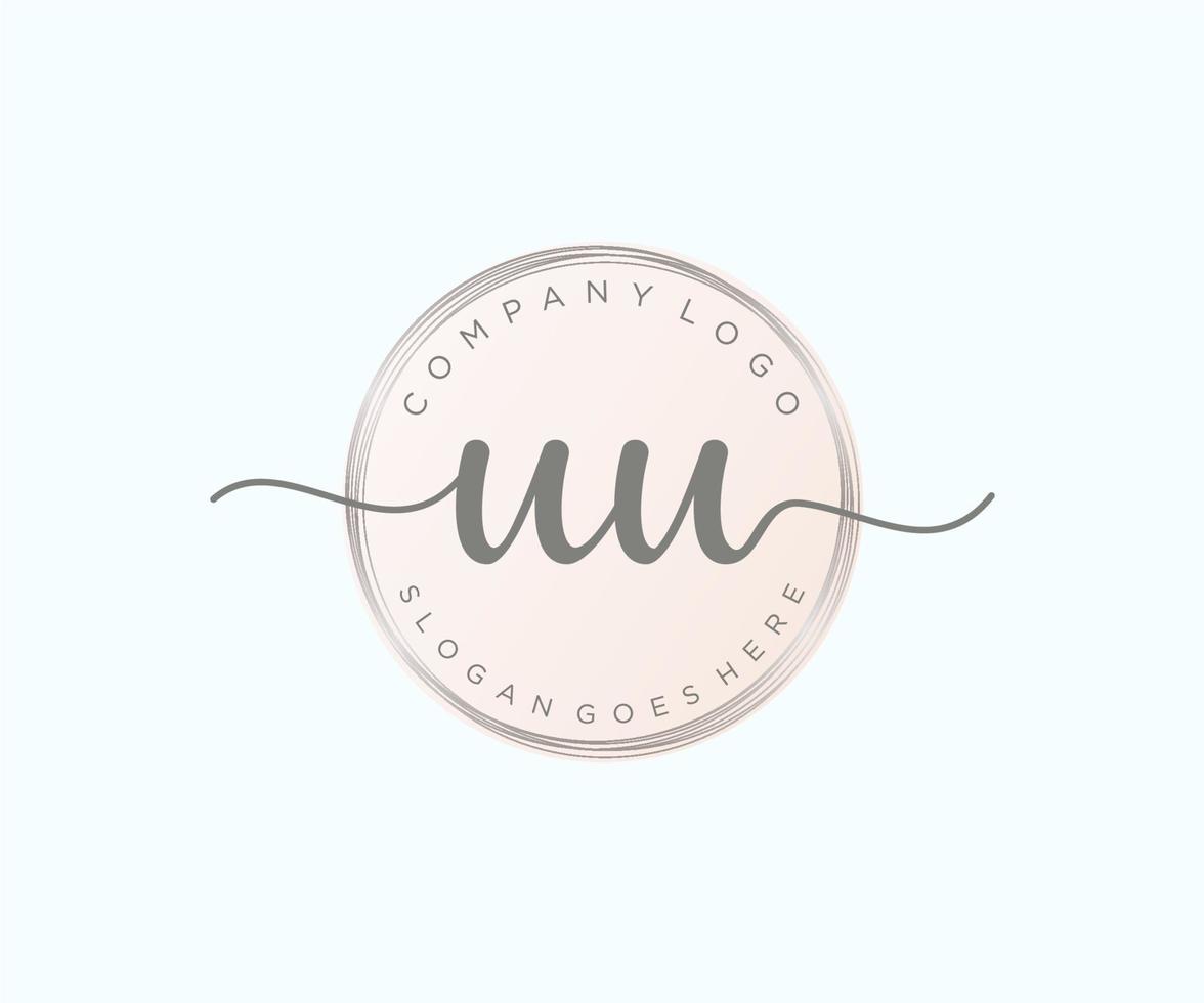 logotipo feminino inicial uu. utilizável para logotipos de natureza, salão, spa, cosméticos e beleza. elemento de modelo de design de logotipo de vetor plana.