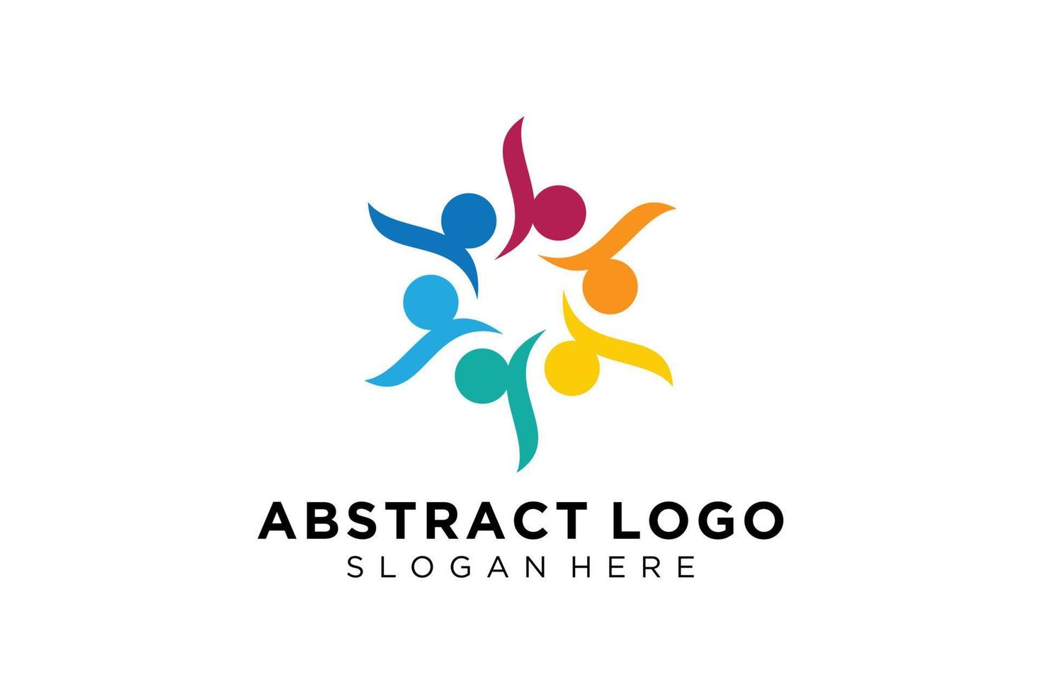 pessoas abstratas vetoriais e coleção de logotipos de família, ícones de pessoas, modelo de logotipo de saúde, símbolo de cuidado. vetor