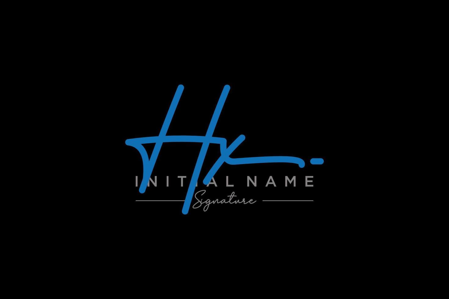 vetor inicial de modelo de logotipo de assinatura hx. ilustração vetorial de letras de caligrafia desenhada à mão.