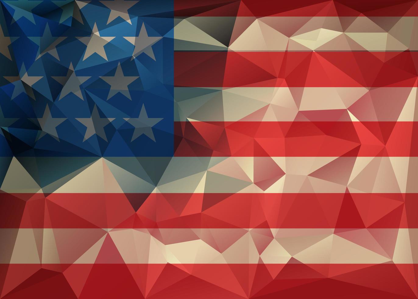 Fundo abstrato da bandeira dos EUA com triângulo poligonal vetor