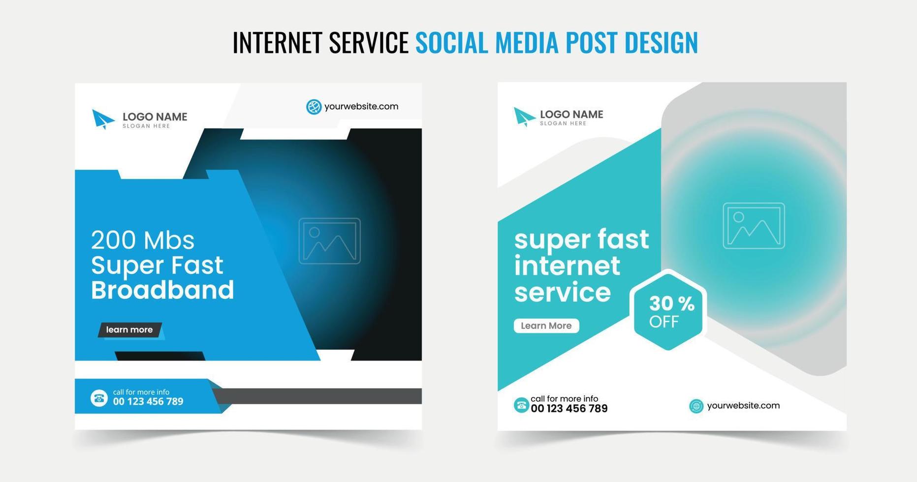 modelo de postagem de mídia social de provedor de serviços de internet. vetor