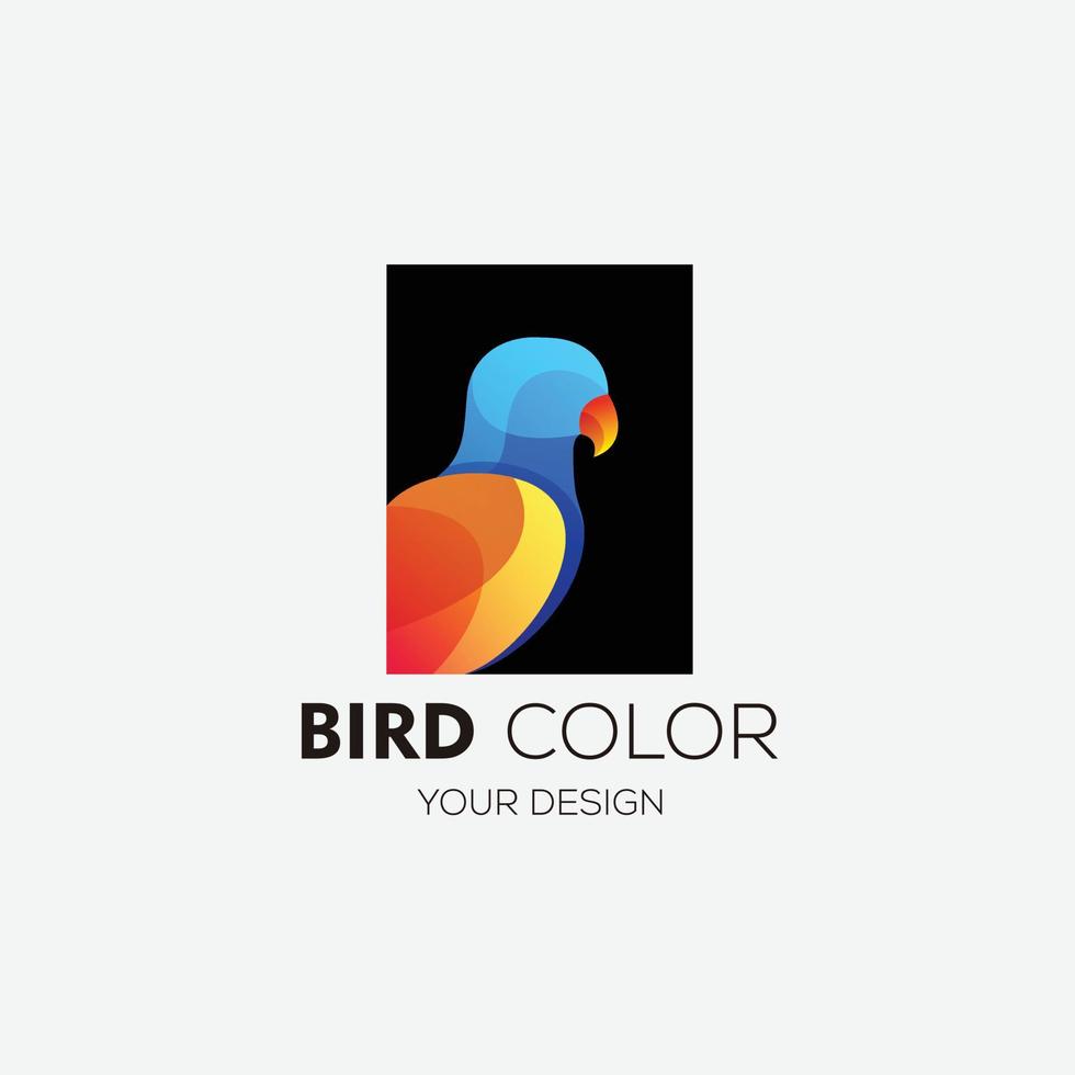 vetor de cor gradiente de design de ícone de cor de pássaro