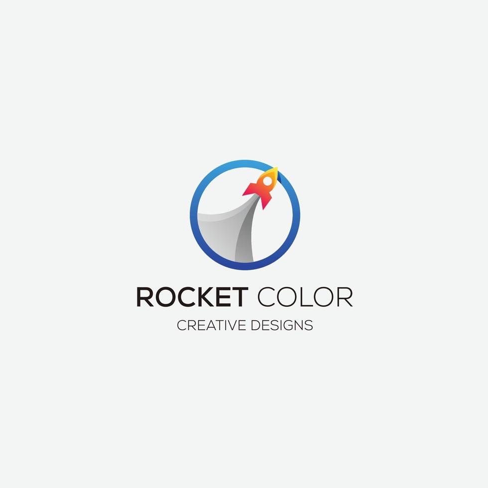 vetor de design de cor gradiente de cor de foguete