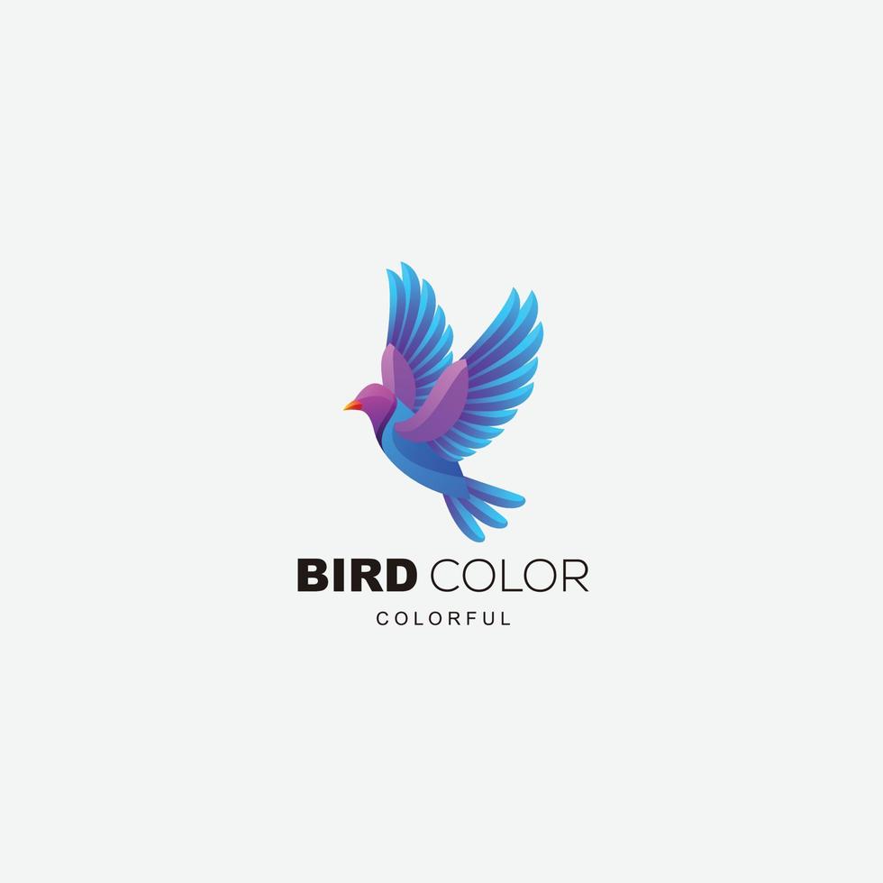 vetor de design de logotipo de pássaro gradiente colorido