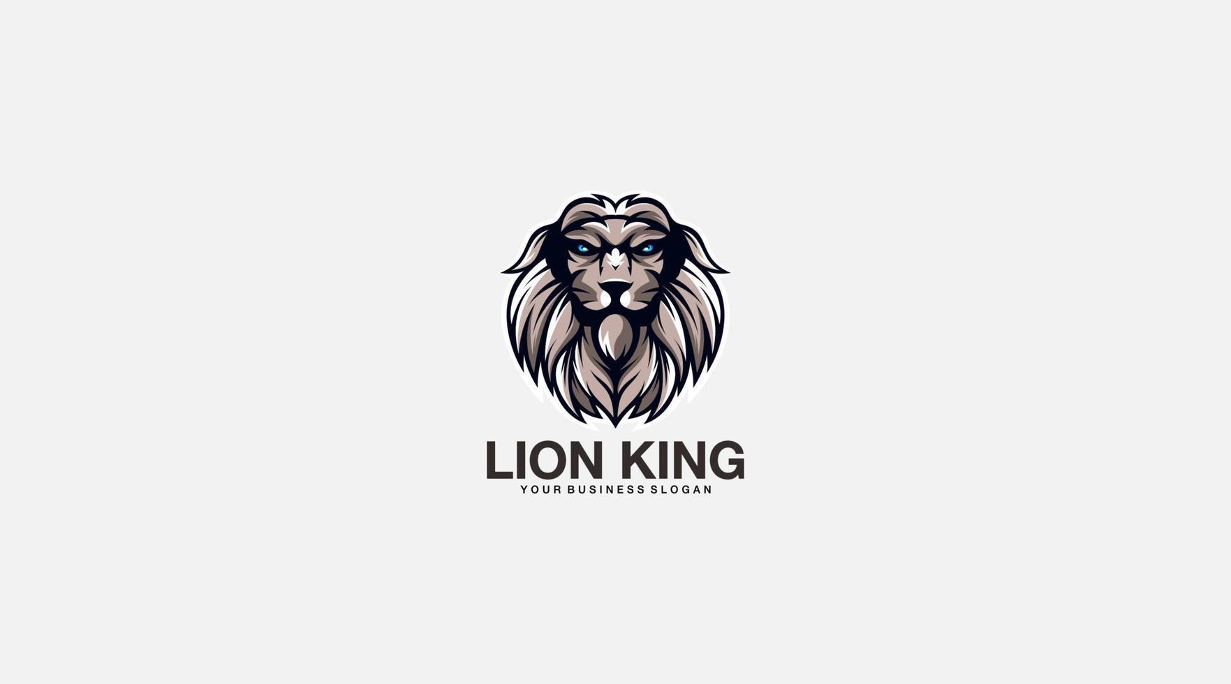 ícone de ilustração de design de logotipo de vetor de rei leão