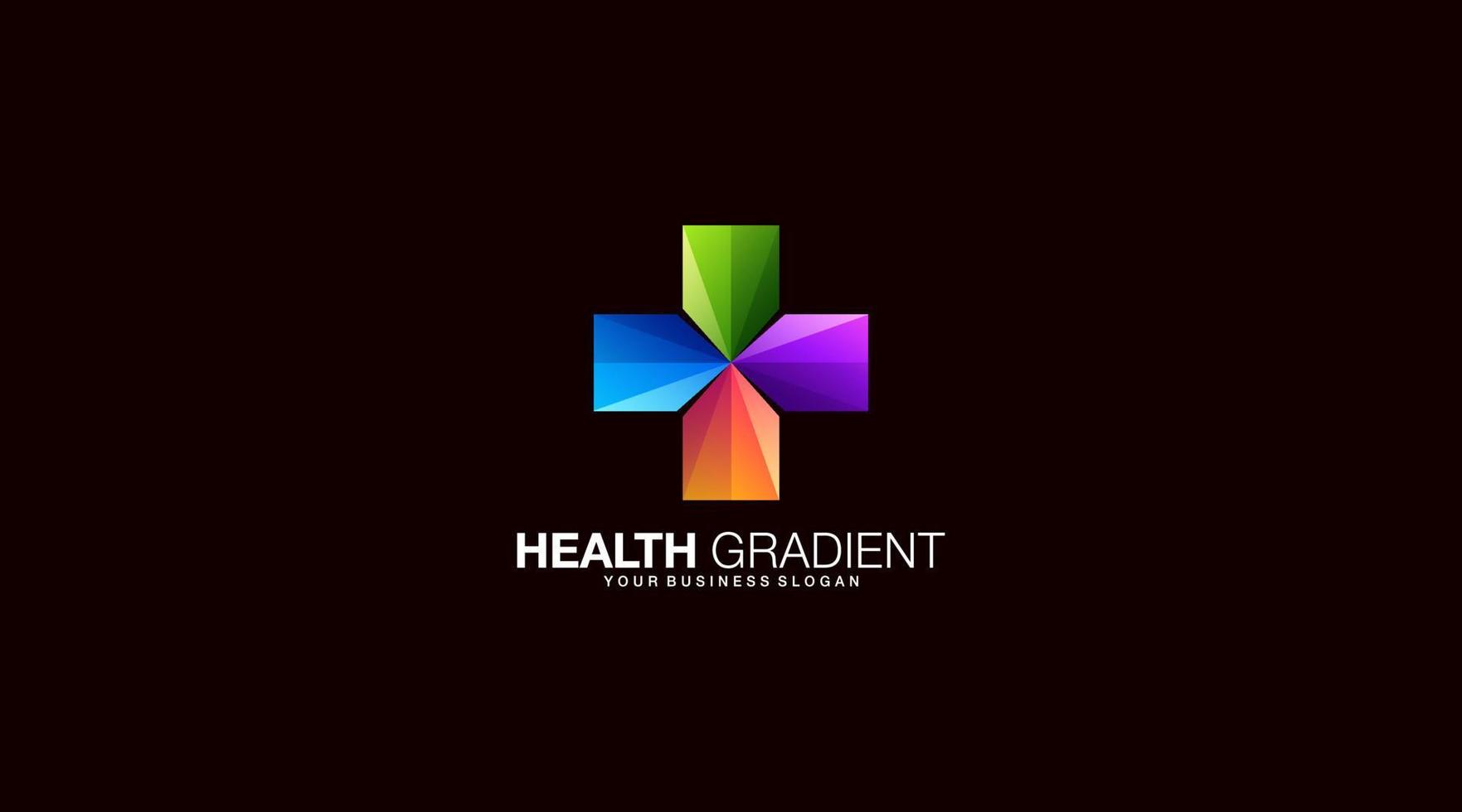 ilustração de design de logotipo de vetor de saúde gradiente