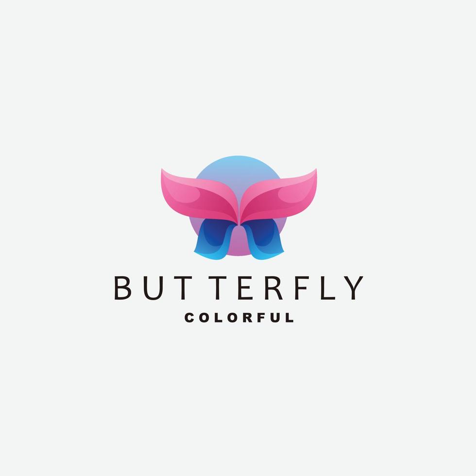 design de ícone de logotipo de borboleta colorido vetor