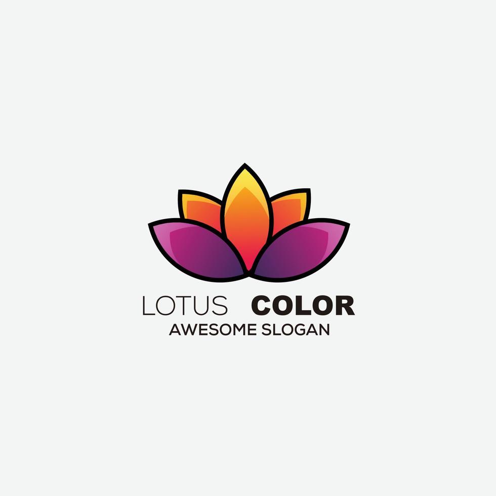 ícone de design de lótus gradiente colorido vetor
