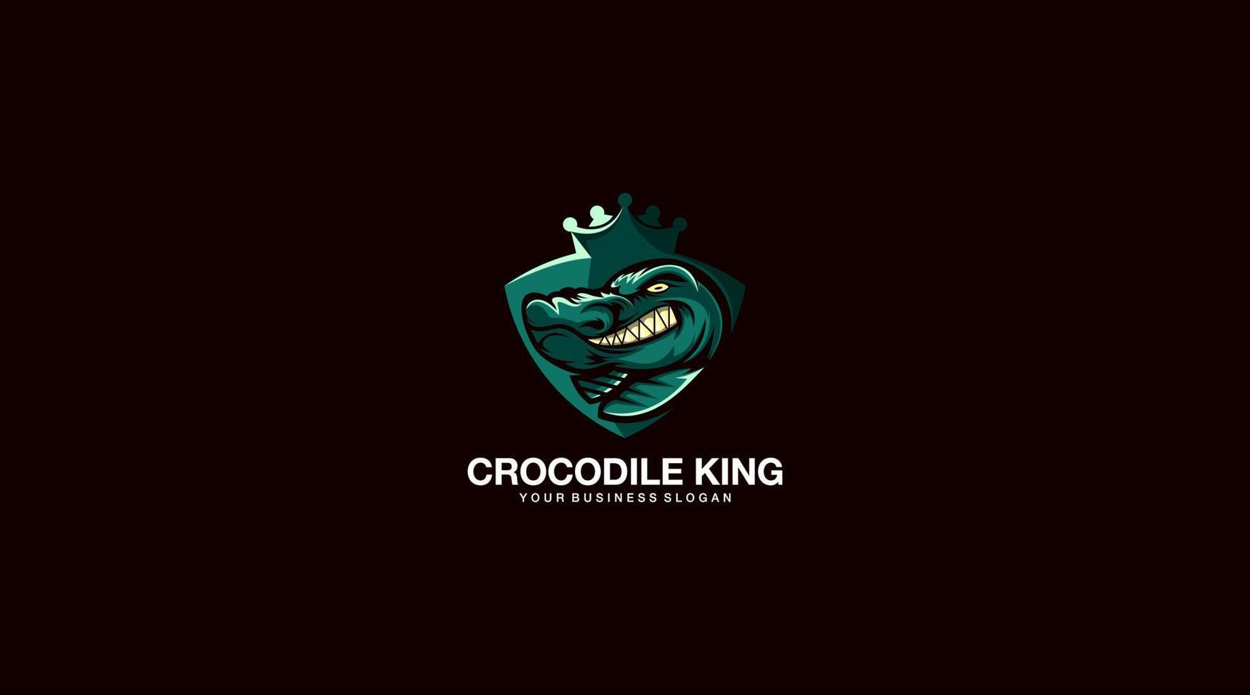 ilustração de design de logotipo de vetor de rei crocodilo