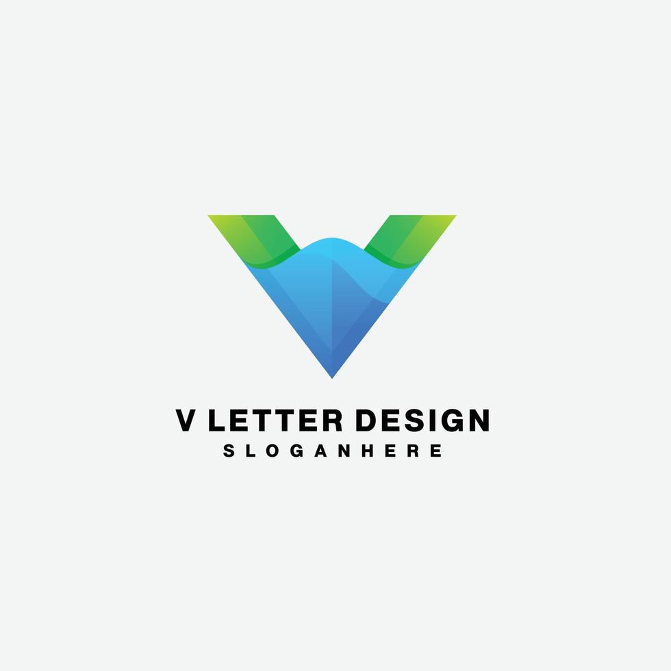 letra v logotipo símbolo gradiente colorido vetor