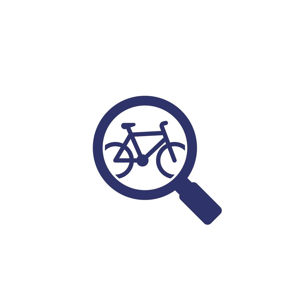 encontre um ícone de bicicleta em branco vetor