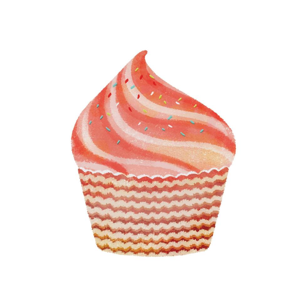 gráficos de muffin de cupcake realista em aquarela 09 vetor