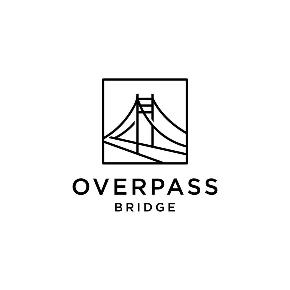 ponte viaduto viaduto logotipo vetor ícone ilustração contorno da linha monolinha, tecnologia e design de marca de negócios de construção
