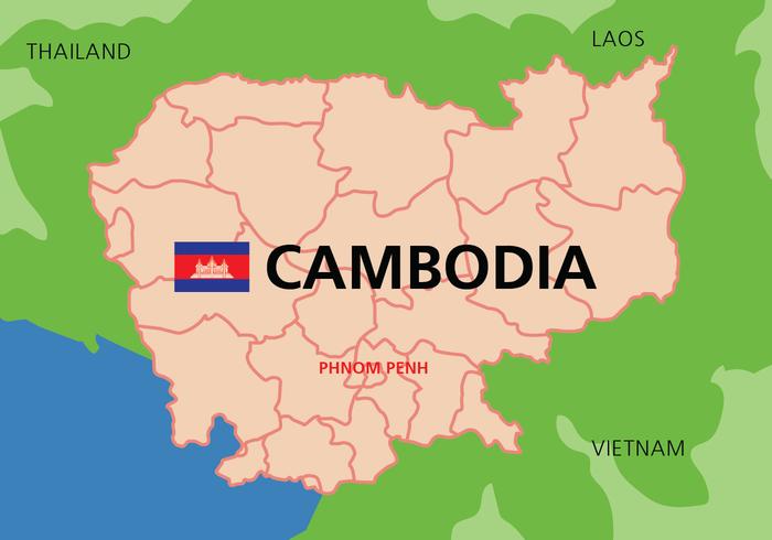 Mapa de Camboja vetor