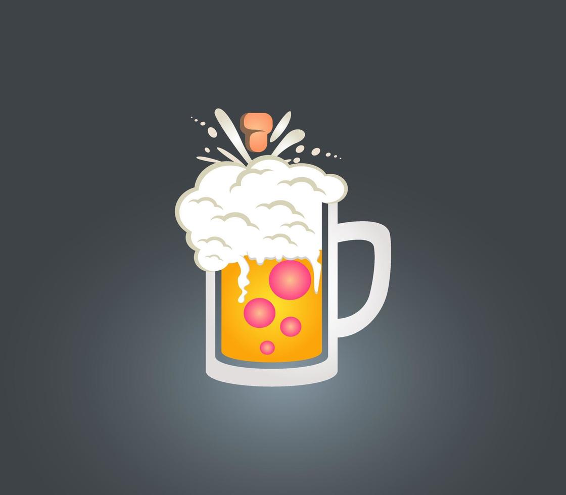 ilustração de uma caneca de cerveja vetor