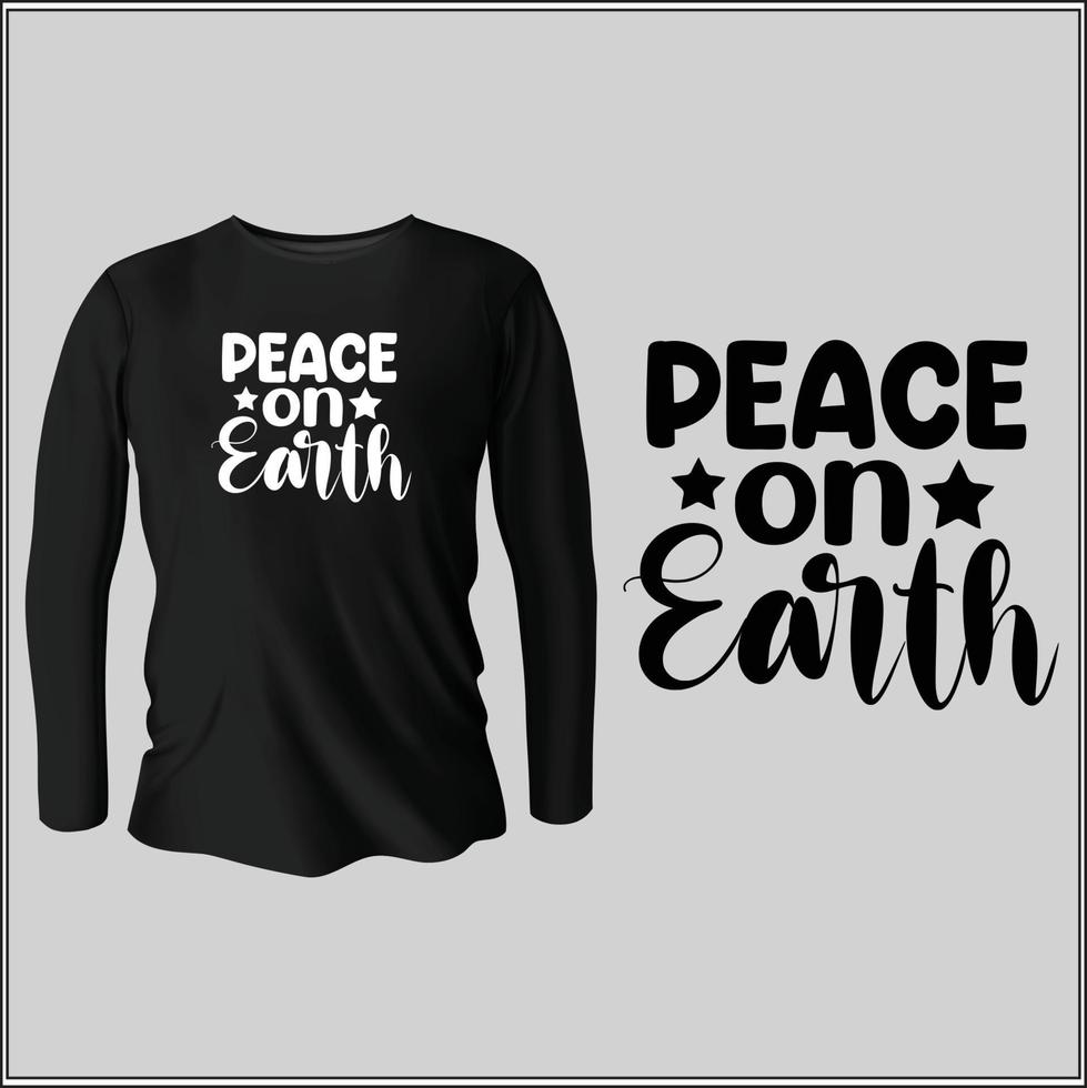 design de camiseta paz na terra com vetor