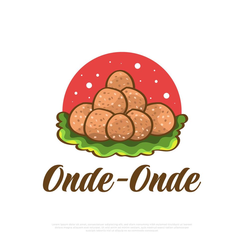 bola de onde-onde ou gergelim, comida tradicional ou lanche da ásia vetor