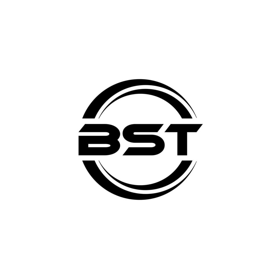 design de logotipo de carta bst na ilustração. logotipo vetorial, desenhos de caligrafia para logotipo, pôster, convite, etc. vetor