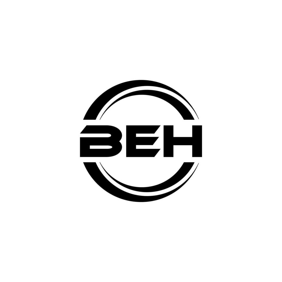 design de logotipo de carta beh na ilustração. logotipo vetorial, desenhos de caligrafia para logotipo, pôster, convite, etc. vetor
