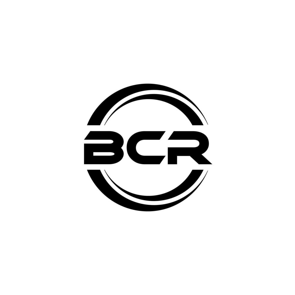 design de logotipo de carta bcr na ilustração. logotipo vetorial, desenhos de caligrafia para logotipo, pôster, convite, etc. vetor