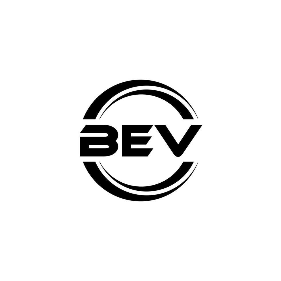 design de logotipo de carta bev na ilustração. logotipo vetorial, desenhos de caligrafia para logotipo, pôster, convite, etc. vetor