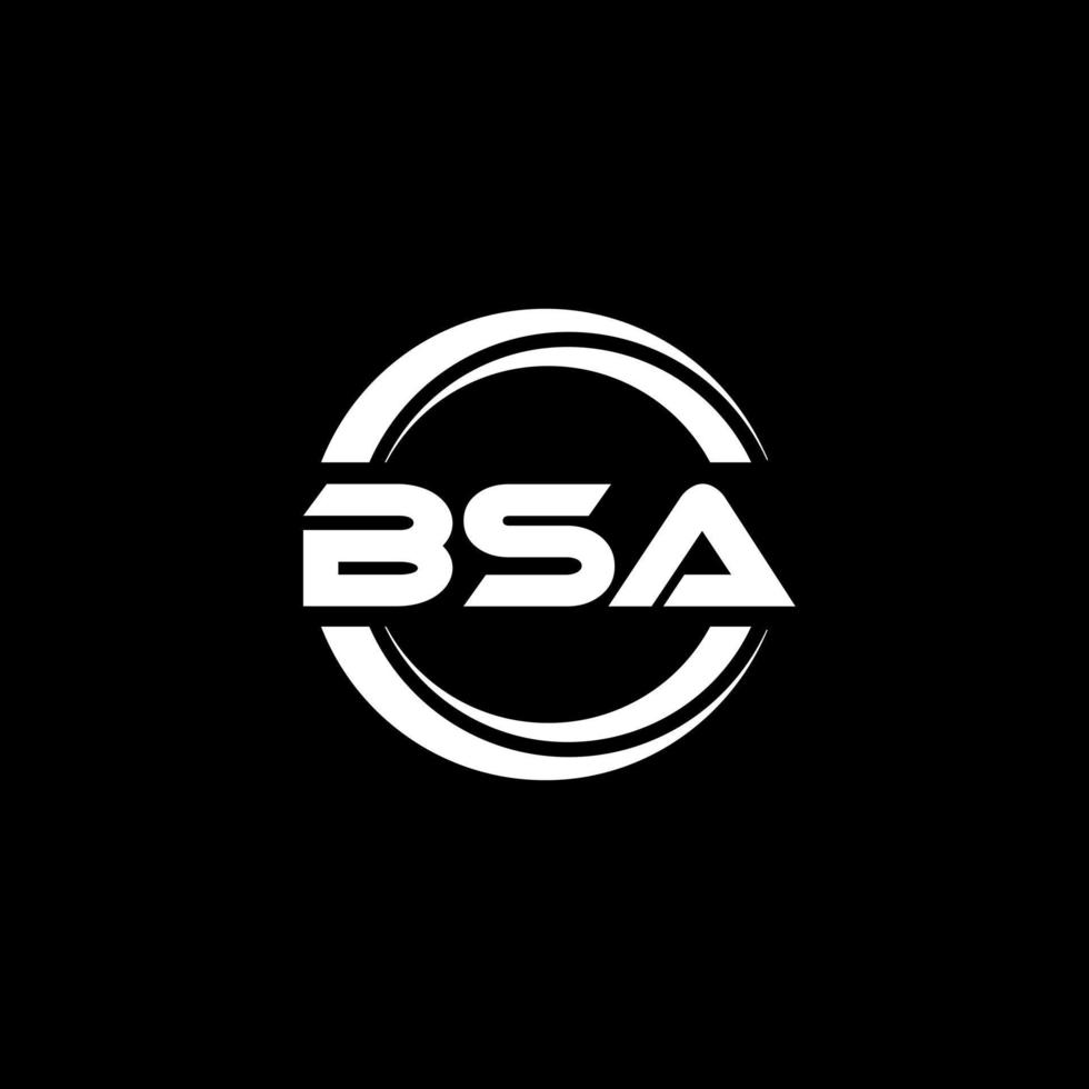 design de logotipo de carta bsa na ilustração. logotipo vetorial, desenhos de caligrafia para logotipo, pôster, convite, etc. vetor