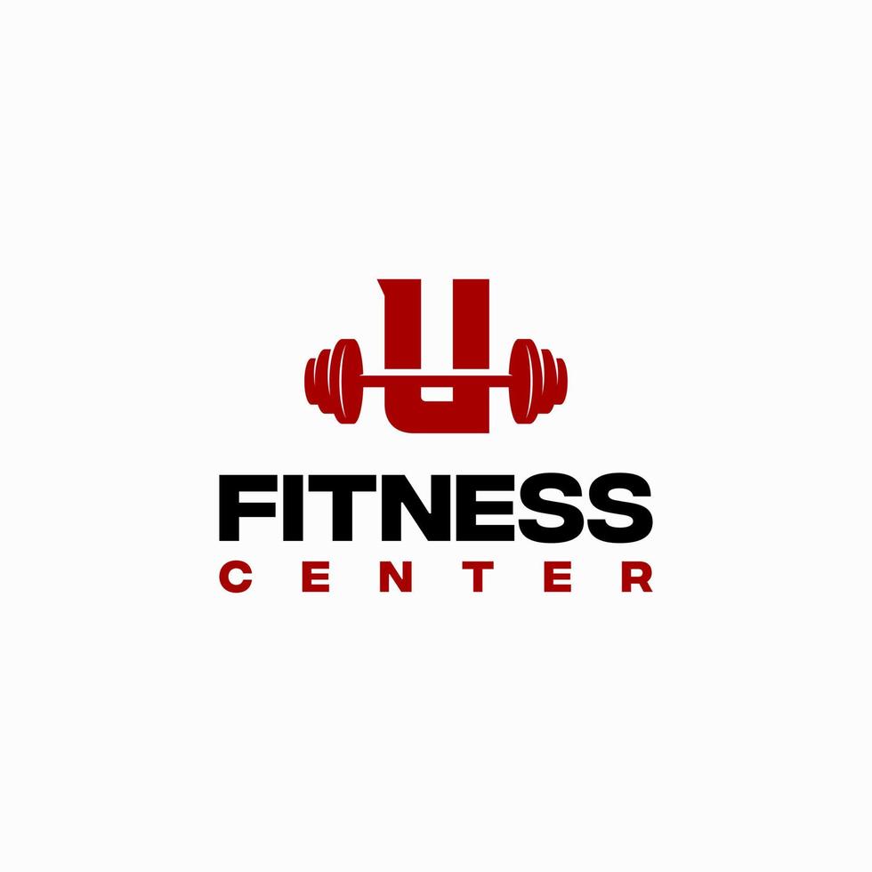 u vetor de modelo inicial do logotipo do centro de fitness, logotipo do ginásio de fitness