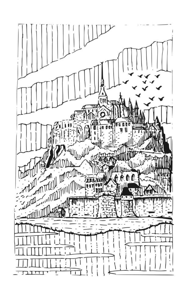 castelo na ilustração vetorial de colina vetor