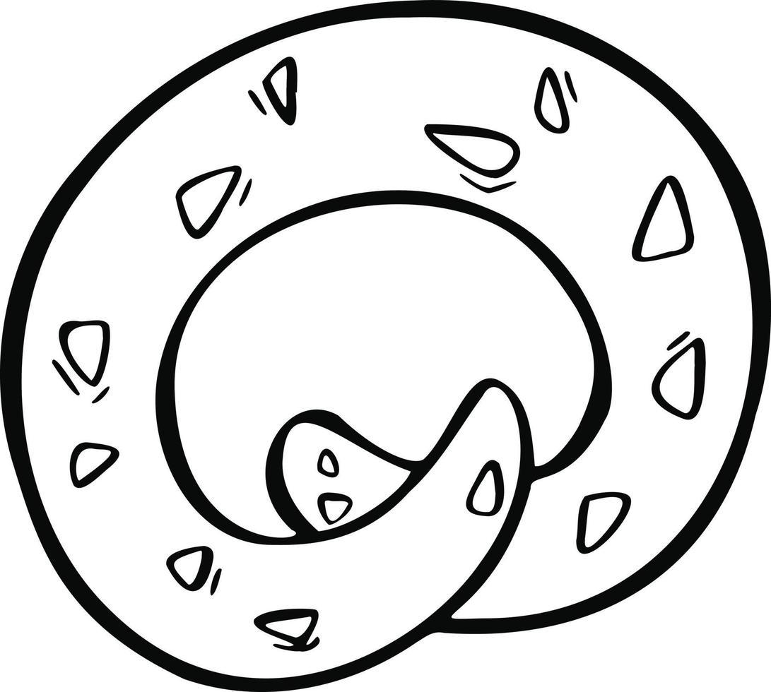 par de biscoitos de bagels estilo doodle vetor isolados no fundo branco.
