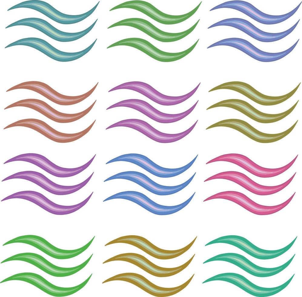 oceano, ondas do mar ilustração planas linhas simples, ícones, conjunto de símbolos. alta ilustração vetor