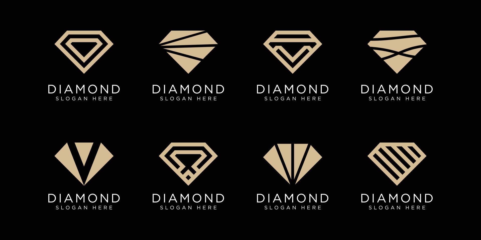 conjunto de design de vetor de logotipo de diamante
