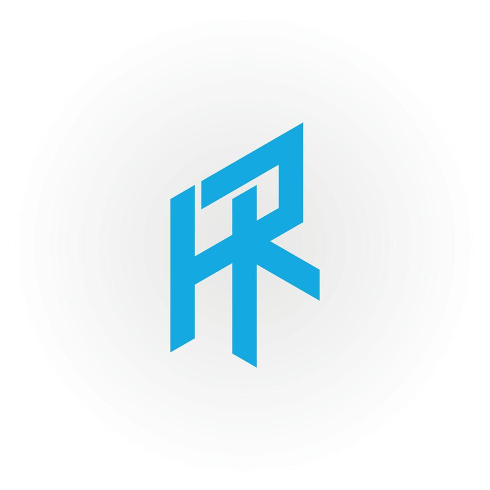 letra inicial abstrata hr ou logotipo rh na cor azul isolado em fundo branco aplicado para logotipo da empresa de serviços domésticos também adequado para marcas ou empresas com nome inicial rh ou hr. vetor