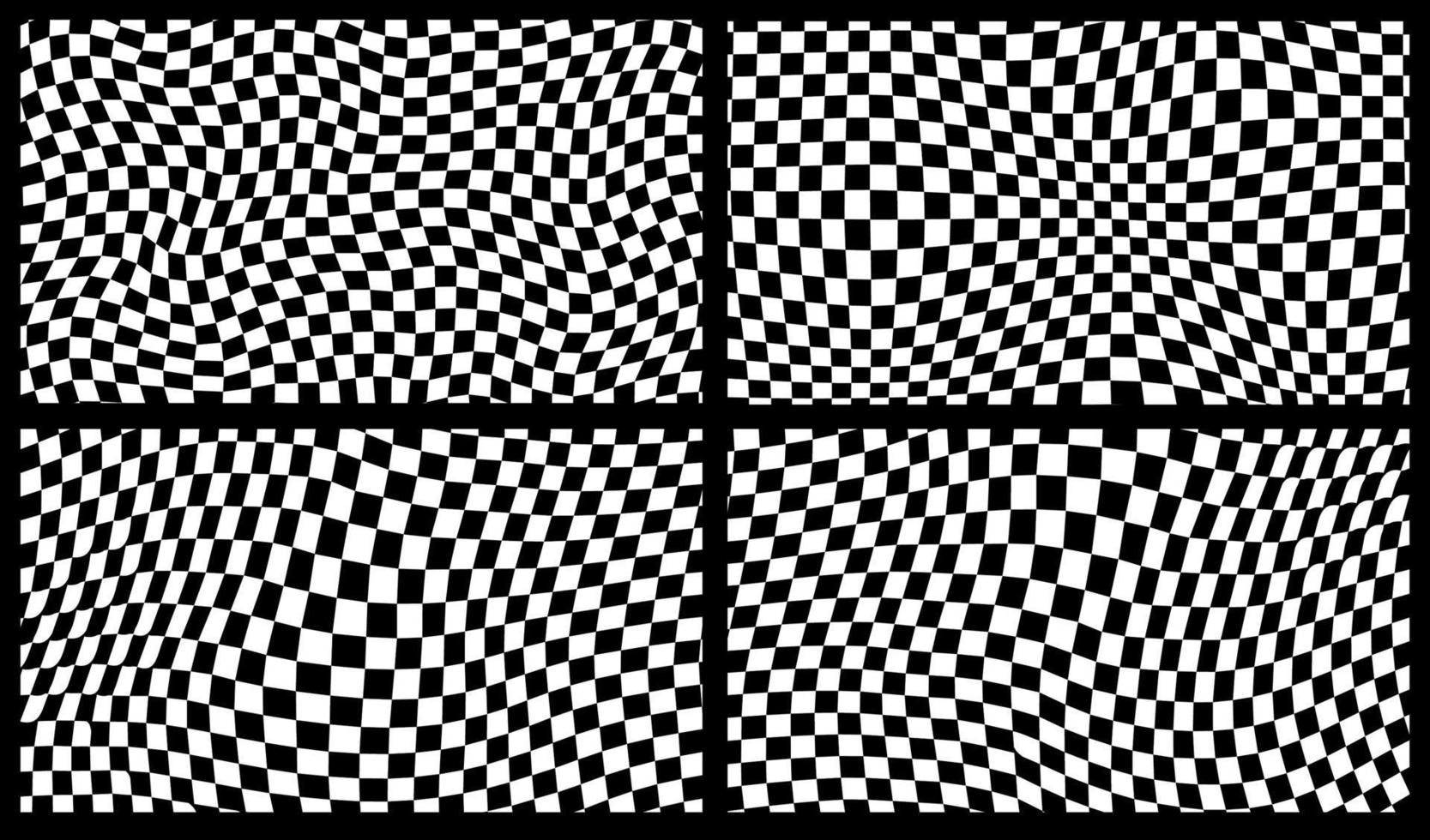 fundo retrô groovy no estilo de pano de fundo quadriculado psicodélico. um tabuleiro de xadrez em um design abstrato minimalista com uma vibe estética dos anos 60 e 70. estilo hippie y2k. ilustração vetorial de impressão funky vetor
