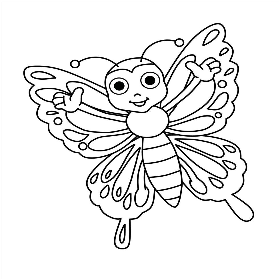 desenho de borboleta para colorir adulto vetor