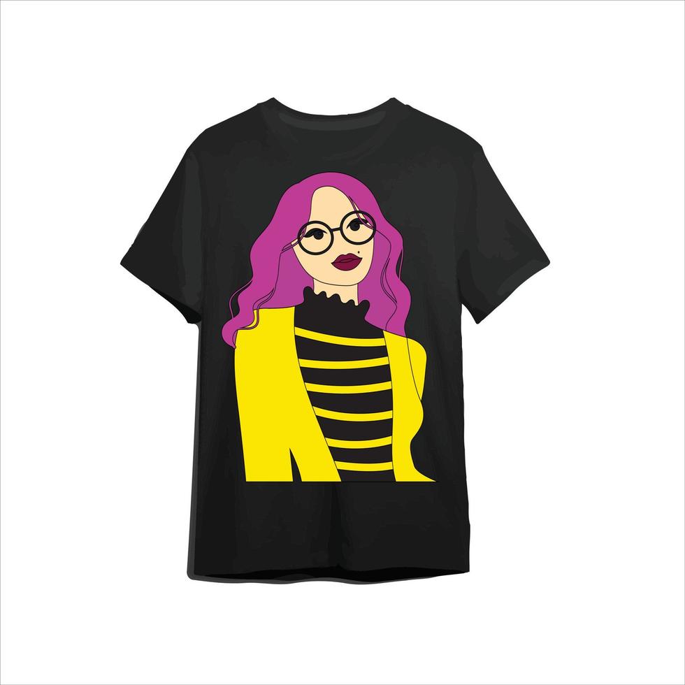 t-shirt ledis com t-shirt exclusivo logo.stylish meninas logo.fashionable. vetor