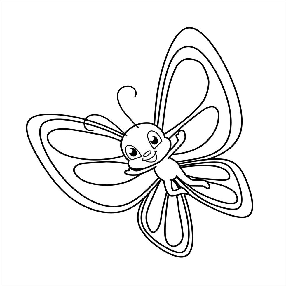 desenho de borboleta para colorir adulto vetor