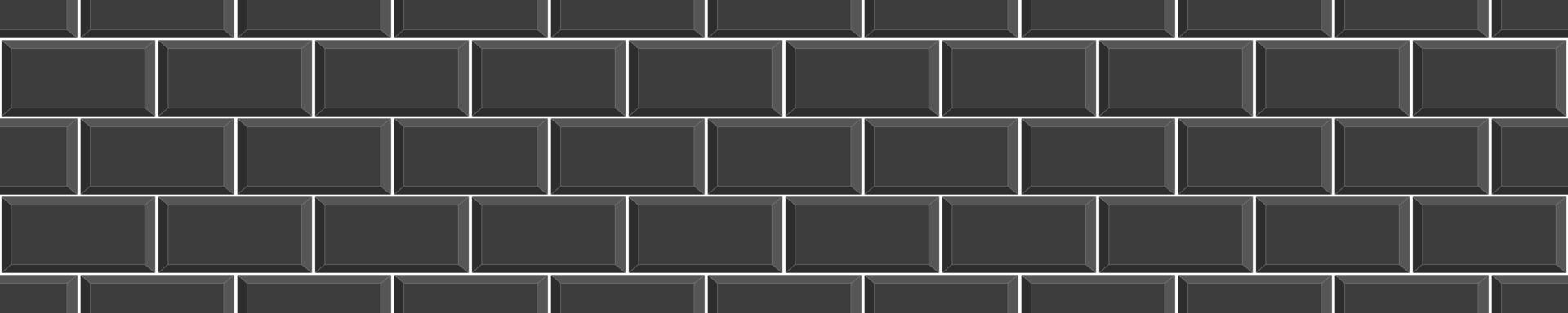 padrão sem emenda de azulejo de metrô preto. fundo da parede de tijolos de pedra do metrô. backsplash de cozinha ou textura de parede de cerâmica de banheiro vetor