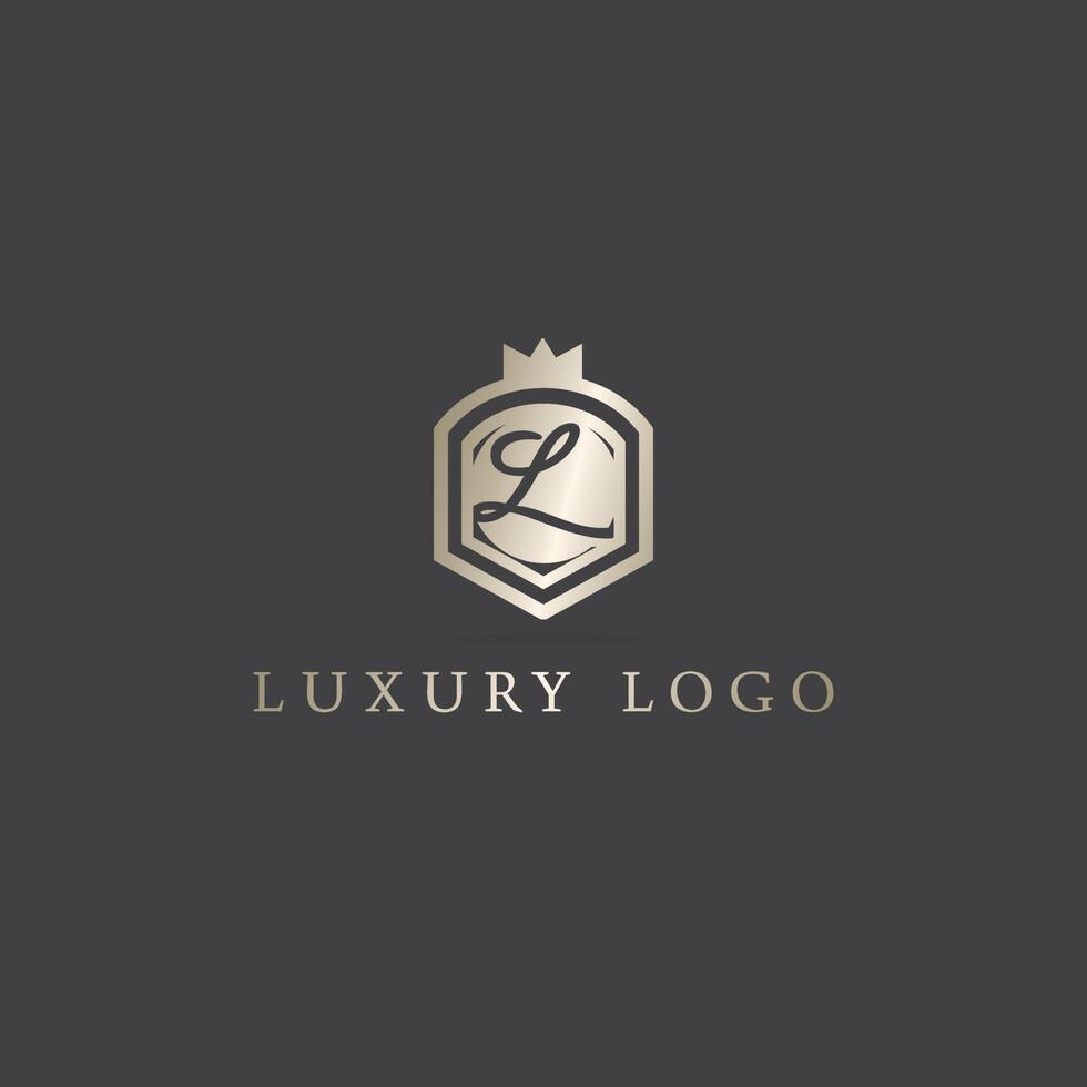 design de logotipo de luxo de letra l. vetor