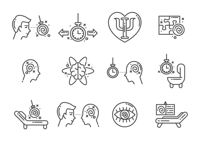 Vector de ícones de hipnose