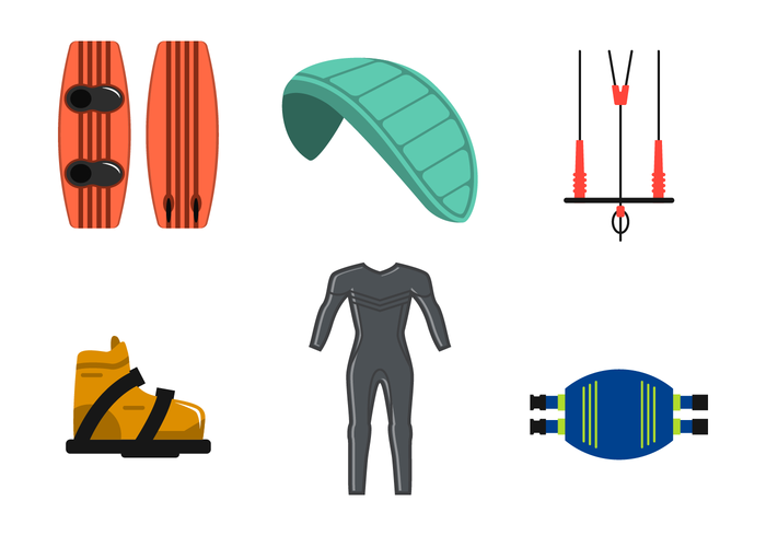 Vector de equipamentos de Kitesurf