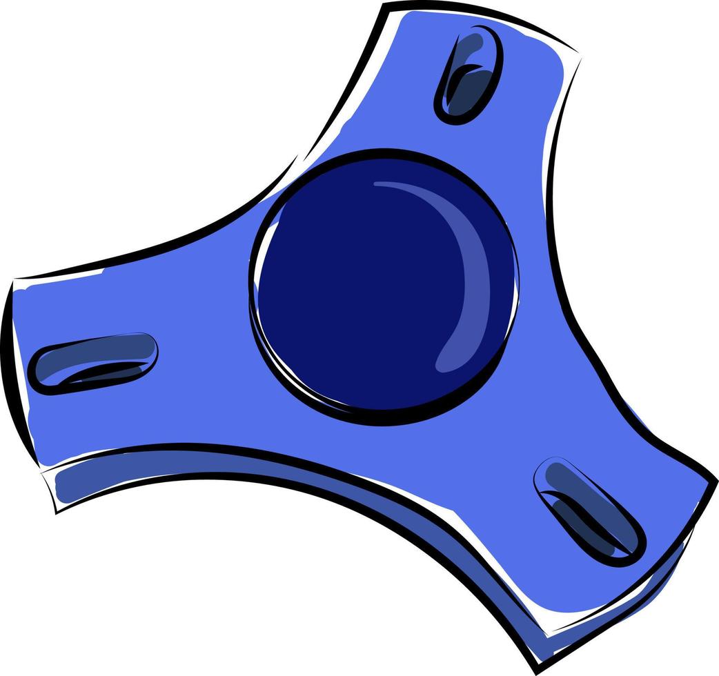 fidget spinner azul, ilustração, vetor sobre fundo branco
