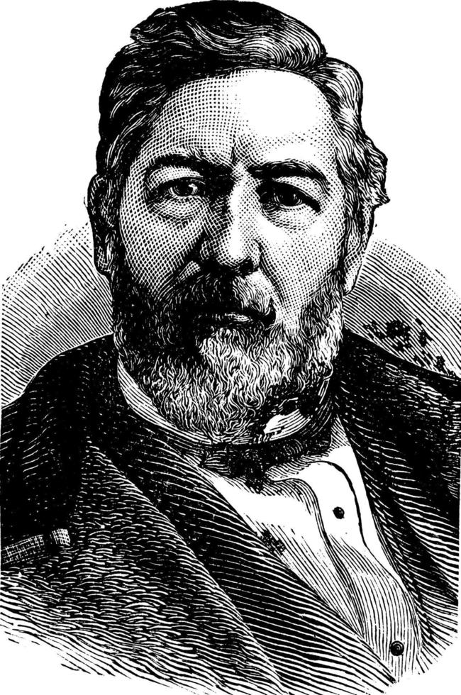 james g. blaine, ilustração vintage vetor