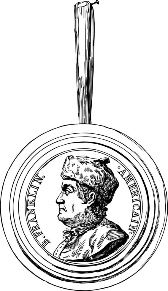 a ilustração vintage do medalhão de franklin vetor