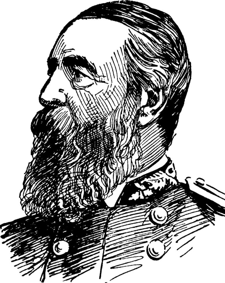 almirante david dixon porter, ilustração vintage vetor
