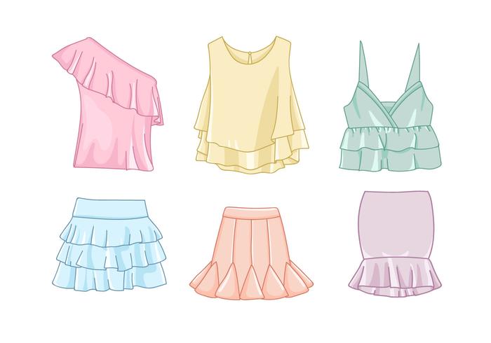 ilustração frilly clothes vetor