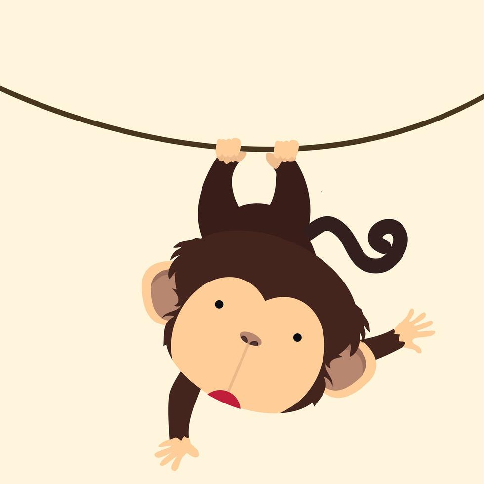macaco escalando o vetor de videira