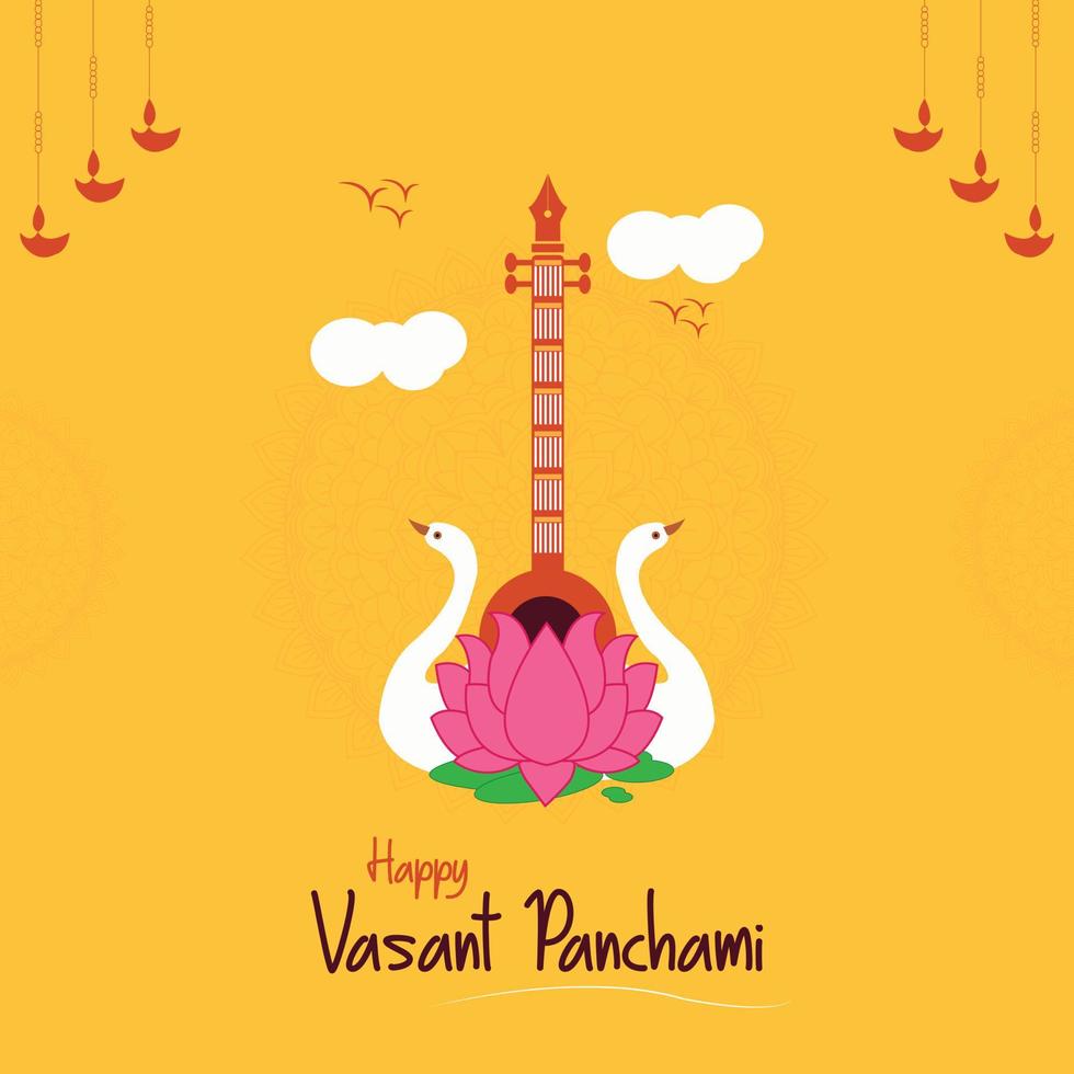 feliz vasant panchami vetor